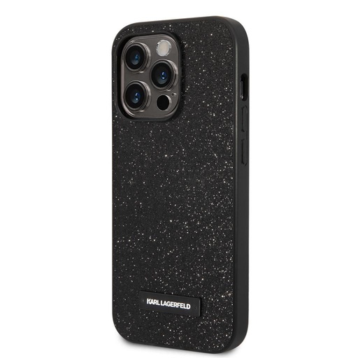 Apple iPhone 14 Pro Karl Lagerfeld Glitter Plague tok (Fekete) – KLHCP14LG2ELK