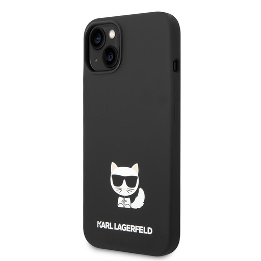 Apple iPhone 14 Plus Karl Lagerfeld Liquid Silicone Choupette tok (Fekete) – KLHCP14MSLCTBK
