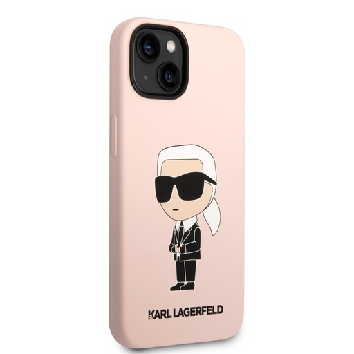Apple iPhone 14 Karl Lagerfeld Liquid Silicone Ikonik NFT tok (Rózsaszín) – KLHCP14SSNIKBCP