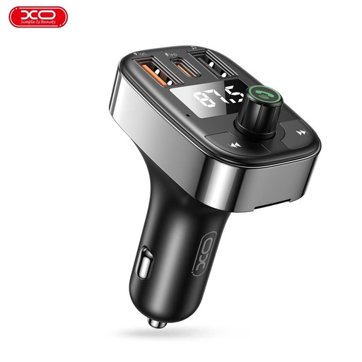 XO BCC06 FM transmitter USB-C 25W+USB-A 25W=50W MP3+TF card, fekete