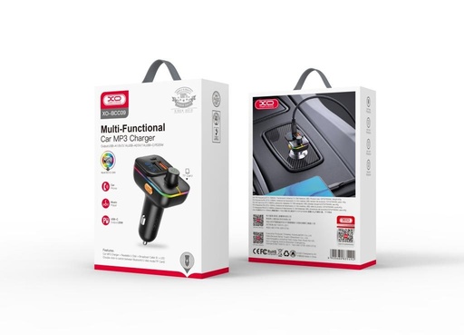 XO BCC09 FM transmitter (TF card slot +PD 25W gyorstöltés) fekete