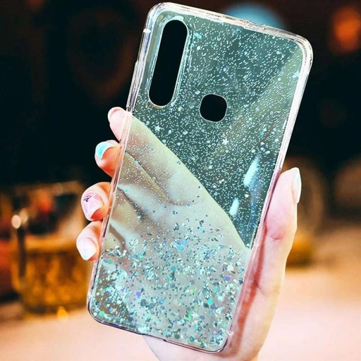 Samsung Galaxy S22 Plus sequins glue glitter csillogós szilikon hátlap tok mentazöld
