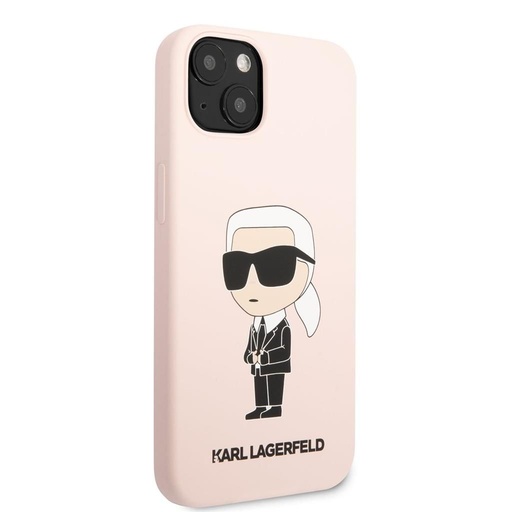 Apple iPhone 13 Karl Lagerfeld Liquid Silicone Ikonik NFT tok (Rózsaszín) – KLHCP13MSNIKBCP