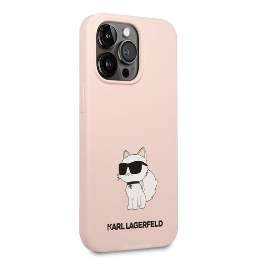 Apple iPhone 13 Pro Max Karl Lagerfeld Liquid Silicone Choupette NFT tok (Rózsaszín) – KLHCP13XSNCHBCP