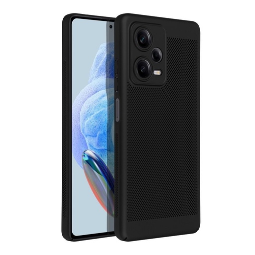 Xiaomi Redmi 12 Pro Plus 5G Breezy lyukacsos műanyag hátlap tok (Fekete)
