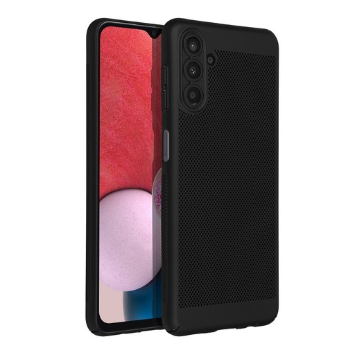 Samsung Galaxy A13 5G / Galaxy A04S Breezy lyukacsos műanyag hátlap tok (Fekete)
