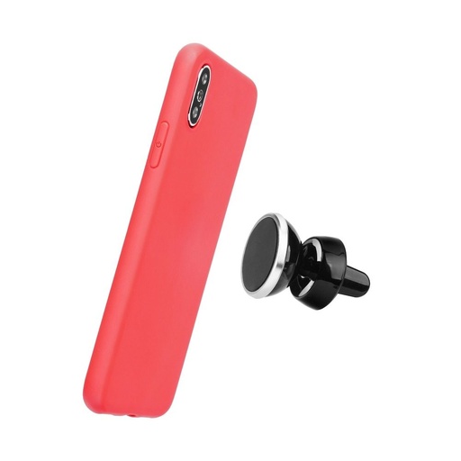 Xiaomi Redmi Note 12 Pro Plus 5G liquid silicone mágneses autós tartó kompatibilis hátlap tok (Piros)