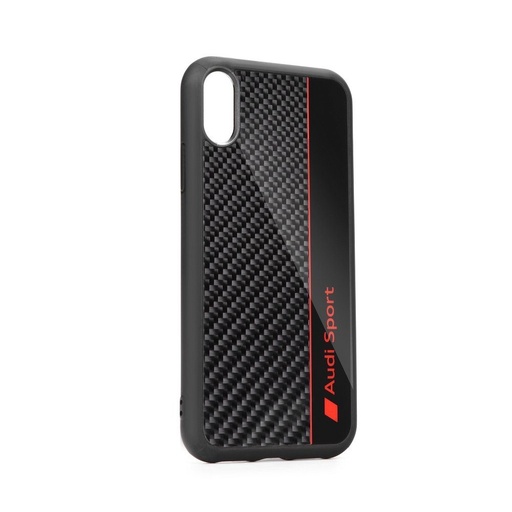 Apple iPhone X/ XS AUDI carbon fibre prémium hátlap tok, (Fekete) - AUS-TPUPCIPXS-R8/D1-BK