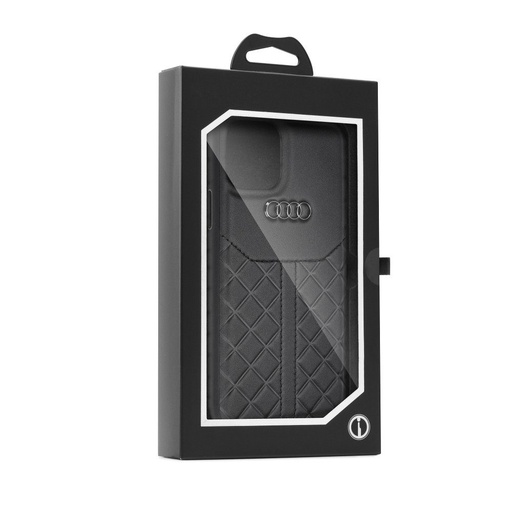 Apple iPhone 11 Pro AUDI leather prémium hátlap tok, (Fekete) - AAU-TPUPCIP11-Q8/D1-BK