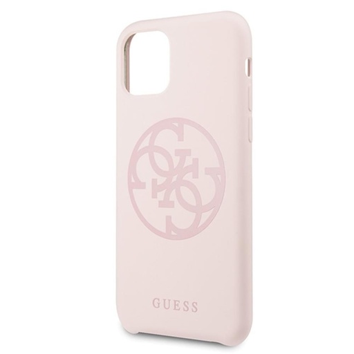 Apple iPhone 11 Pro Guess Silicone 4G Tone On Tone tok (Világos rózsaszín) - GUHCN58LS4GLP