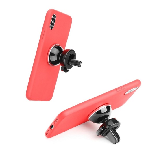Xiaomi Redmi Note 13 Pro 5G liquid silicone mágneses autós tartó kompatibilis hátlap tok (Piros)