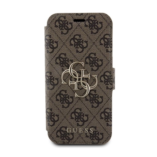 Apple iPhone 15 Pro Max Guess PU Leather 4G Metal Logo könyvtok (Barna) - GUBKP15X4GMGBR