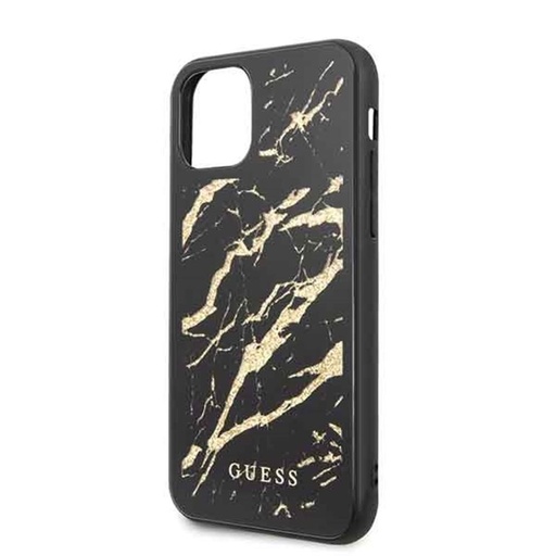 Apple iPhone 11 Pro Guess Gold Glitter Marble tok (Fekete) - GUHCN58MGGBK