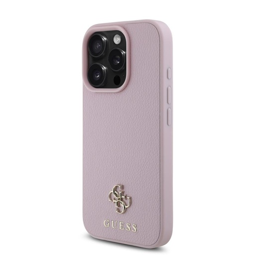 Apple iPhone 16 Pro Max Guess PU Grained 4G Small Metal Logo MagSafe tok (Rózsaszín) - GUHMP16XPGCSM4MP