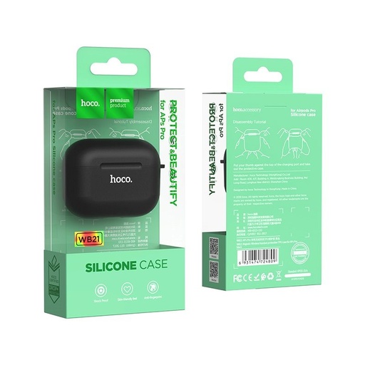 Apple Airpods Pro Hoco WB21 szilikon tok (Fekete)