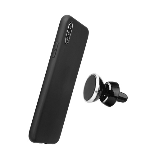 Samsung Galaxy A26 5G liquid silicone mágneses autós tartó kompatibilis hátlap tok (Fekete)