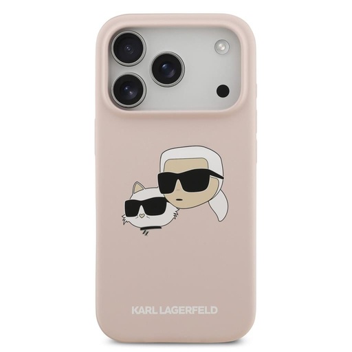 Karl Lagerfeld Liquid Silicone Double Heads MagSafe tok iPhone 17 Pro (Rózsaszín) - KLHMP17LSKCHPPLP