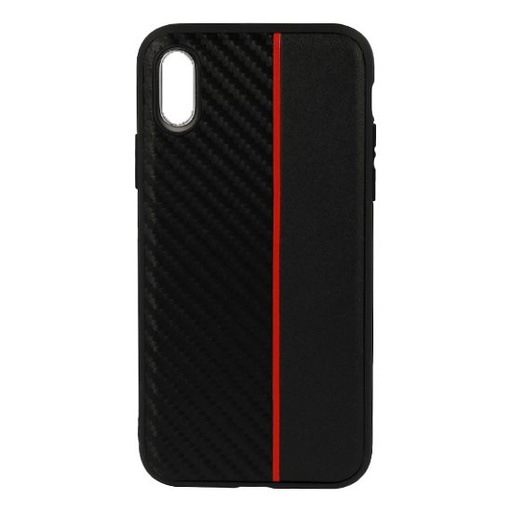 Samsung Galaxy A50 MOTO carbon hátlap tok, (fekete piros fonallal)