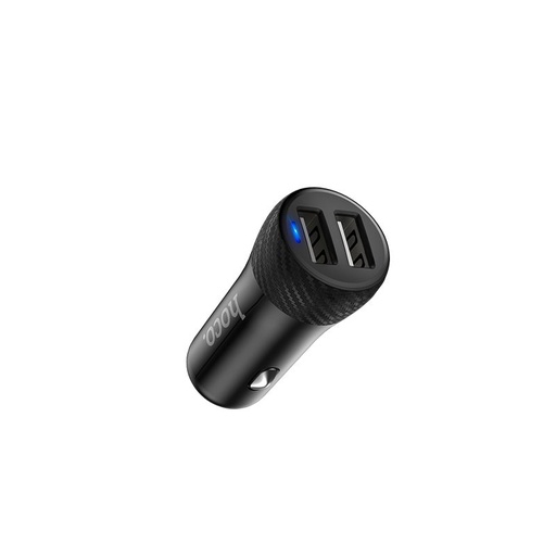 Hoco Z21 autós töltő (2xUSB port), LED állapotjelző, 5V 2,4A, fekete