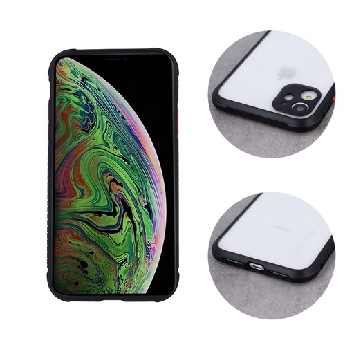 Apple iPhone 12 Pro Max Defender hybrid ütésálló hátlap tok (Fekete)