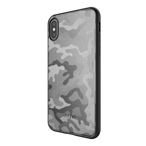 Apple iPhone X/ XS Dotfes camouflage style prémium hátlap tok, (Szürke)