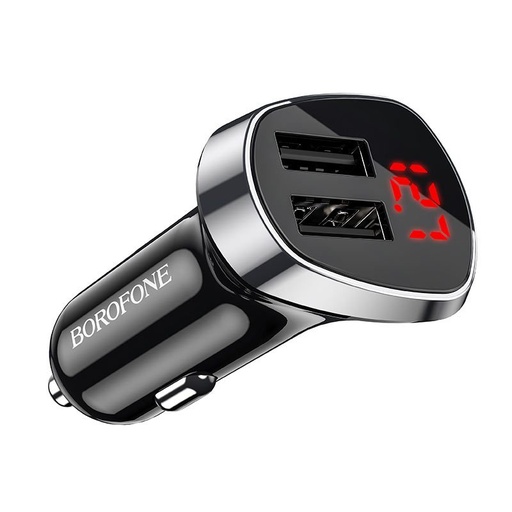 Borofone BZ15 autós töltő (2xUSB port), LED állapotjelző, 5V 2,4A, fekete