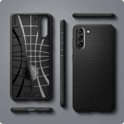 Samsung Galaxy S21 Ultra Spigen slim armor ütésálló hátlap tok (Fekete)