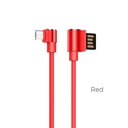 Hoco U37 1.2M L alakú microUSB kábel (L alakú), piros