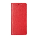 Huawei P40 Lite olasz bőr notesz tok, (Piros)