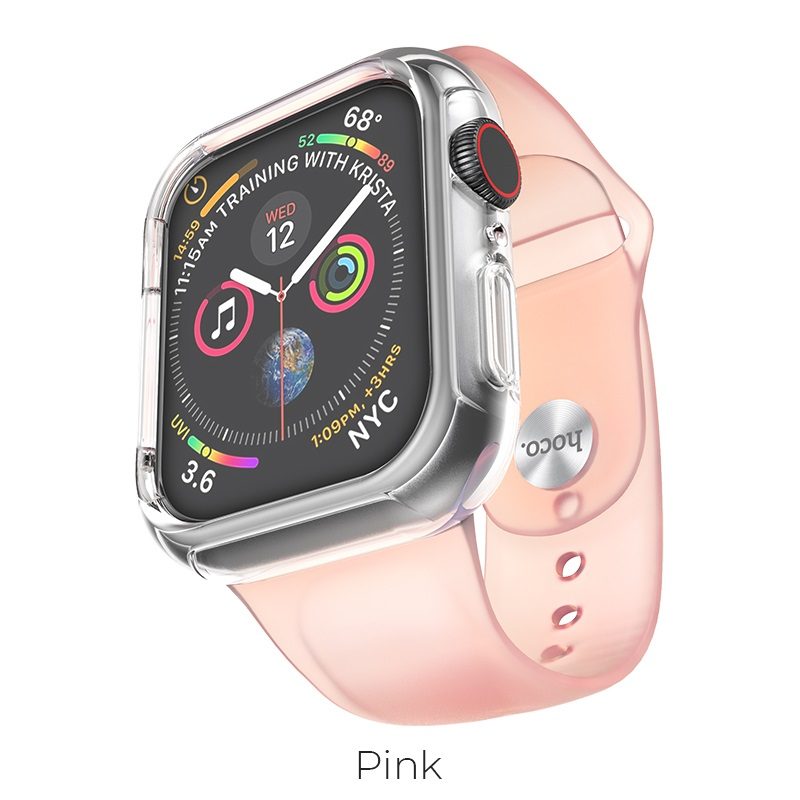 Hoco Apple Watch Series1/2/3/4/5(38/40mm) WB09 Ice crystal TPU szíj, Pink