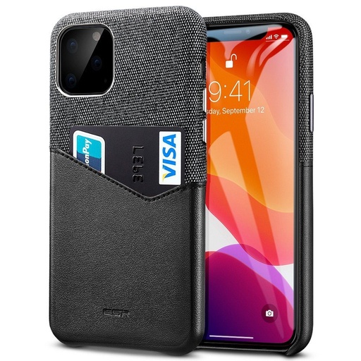 Apple iPhone 11 Pro Max ESR metro wallet hátlap tok, (Fekete)