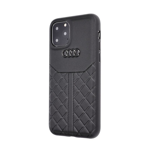 Apple iPhone 11 Pro AUDI leather prémium hátlap tok, (Fekete) - AAU-TPUPCIP11-Q8/D1-BK
