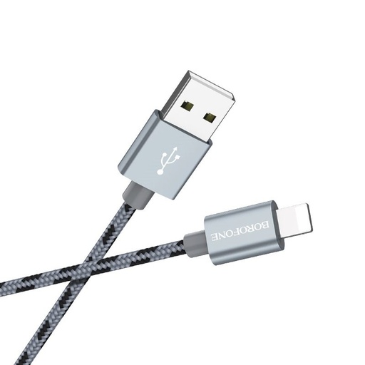 Borofone BX24 lightning kábel, szövet, 1m, metálszürke