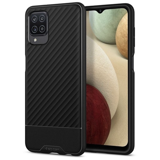 Samsung Galaxy A12 Spigen core armor prémium hátlap tok, (Fekete)