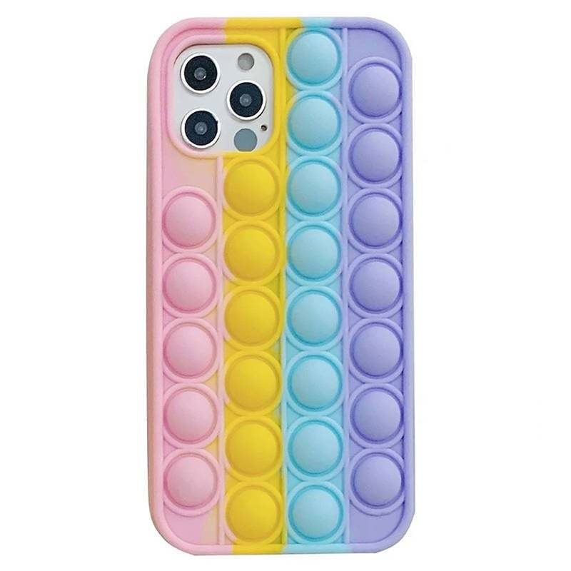 Samsung Galaxy A72 4G/A72 5G push bubble hátlap tok, (pink-sárga-kék-lila)