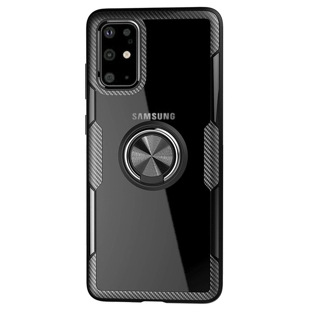 Apple iPhone 12 Pro Max carbon ring hátlap tok, (Fekete)