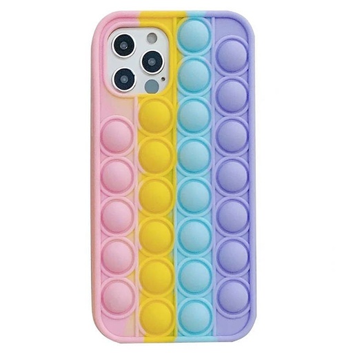 Apple iPhone 12 Pro Max push bubble hátlap tok, (pink-sárga-kék-lila)