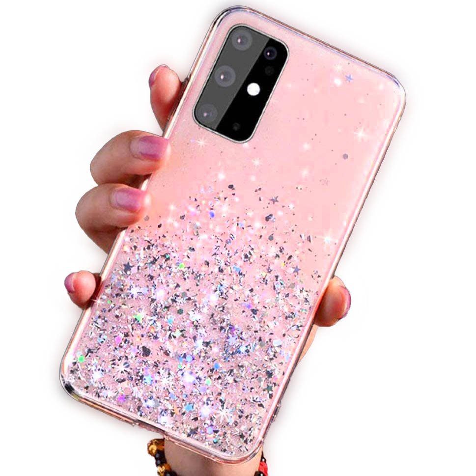 Samsung Galaxy A52 4G/A52 5G/A52s 5G glue glitter hátlap tok (Pink)