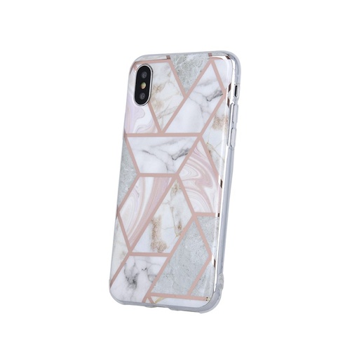 Apple iPhone 12 Pro Max geometric marmur hátlap tok (Pink)