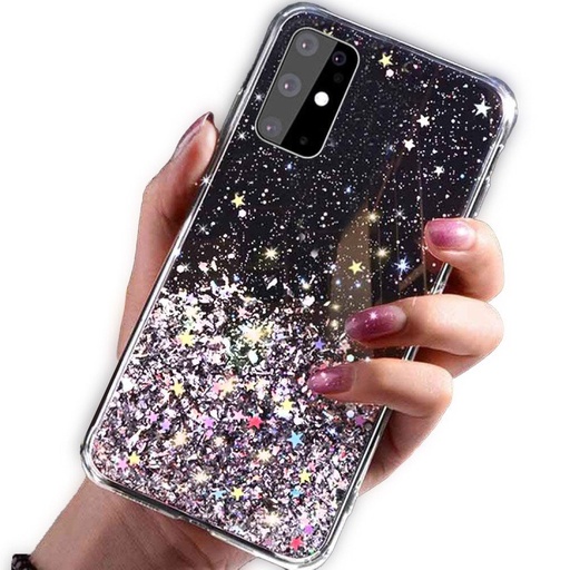 Apple iPhone 7/8/SE 2020/ SE 2022 sequins glue glitter csillogós szilikon hátlap tok (Fekete)