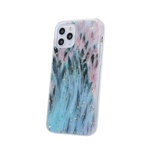 Samsung Galaxy A12 gold glam hátlap tok (Páva)