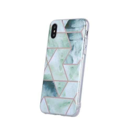 Samsung Galaxy A22 5G geometric marmur hátlap tok (Zöld)