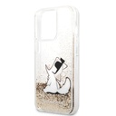 Apple iPhone 13 Karl Lagerfeld Liquid Glitter Choupette Eat tok (Arany) – KLHCP13MGCFD