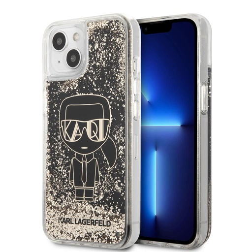 Apple iPhone 13 Karl Lagerfeld Liquid Glitter Gatsby tok (Fekete) – KLHCP13MLGGKBK