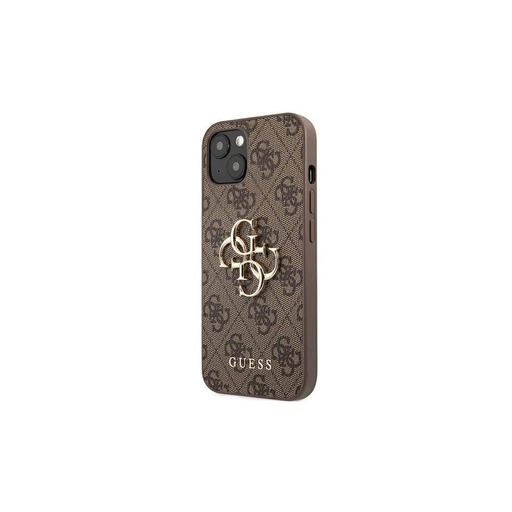 Apple iPhone 13 Pro Max GUESS PU 4G Metal Logo hátlap tok (Barna - GUHCP13X4GMGBR)