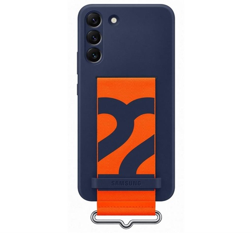Samsung Galaxy S22 Plus Silicone Cover tok szíjjal (Kék)