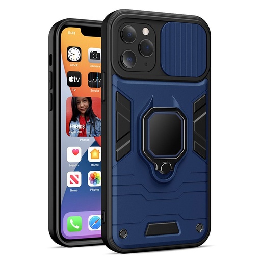 Samsung Galaxy A22 4G ring lens kameravédős hátlap tok (Kék)