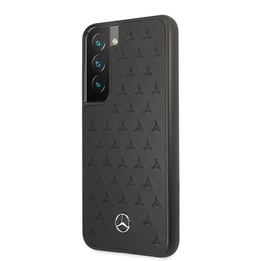 Samsung Galaxy S22 Plus Mercedes steppelt bőr hátlap tok (Fekete) - MEHCS22MPSQBK