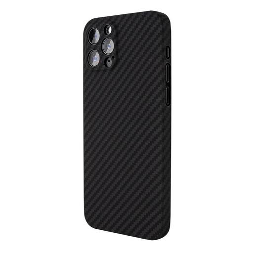 Apple iPhone 11 Pro Max (6.5) aramid carbon ütésálló ultravékony hátlap tok, (Fekete)
