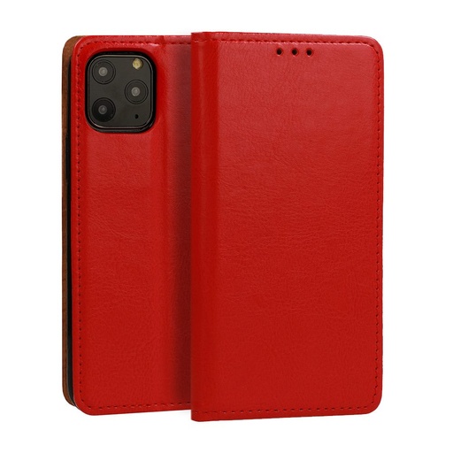 Samsung Galaxy S22 Plus eredeti bőr notesz tok, (Piros)